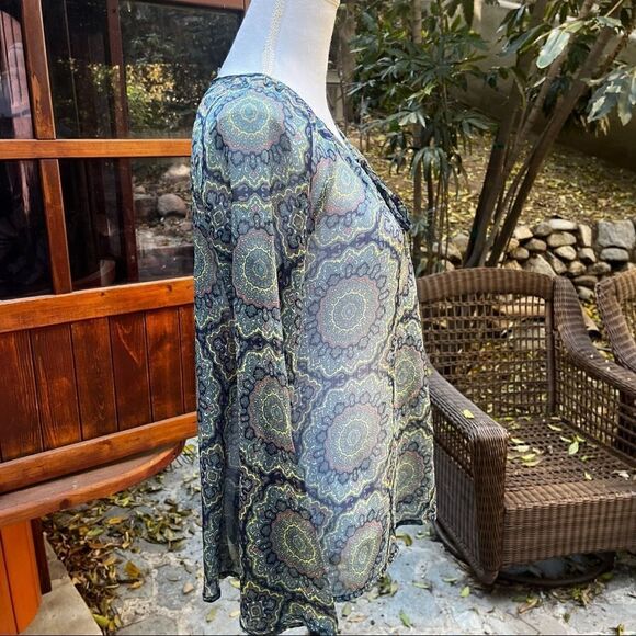 O’NEILL SHEER LONG SLEEVE TIE NECK BLOUSE SIZE SMALL - Picture 7 of 13